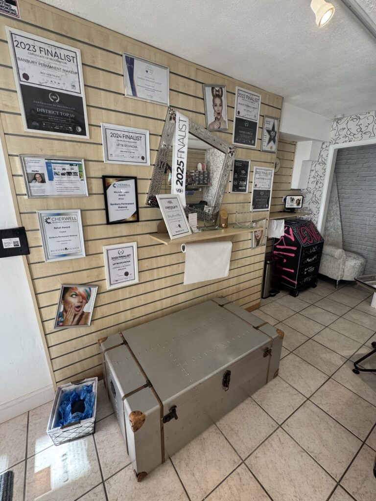 awardswall Banbury Permanent Makeup awards and certificates wall